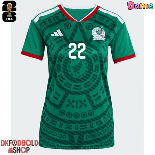 Mexico Hirving Lozano #22 Hjemmebanetrøje Dame VM 2026 Kort ærmer